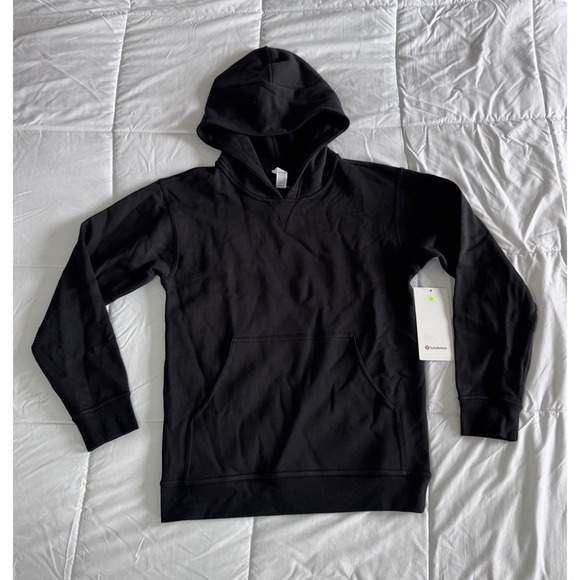 New Lululemon Size 6 All Yours Hoodie Cotton Terry Black Relaxed Hip Length NWT - Picture 1 of 10